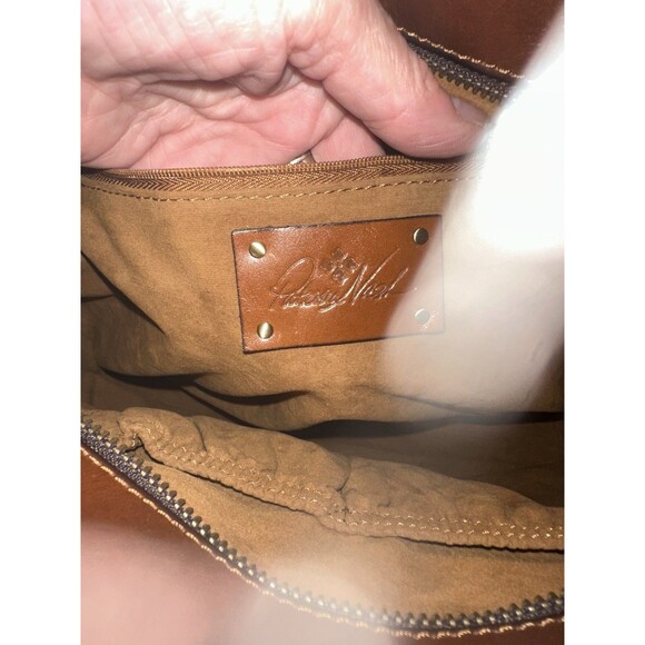 Patricia Nash Madison Leather Tote Shoulder Bag Purse Cognac Embroidered Floral - Picture 8 of 10